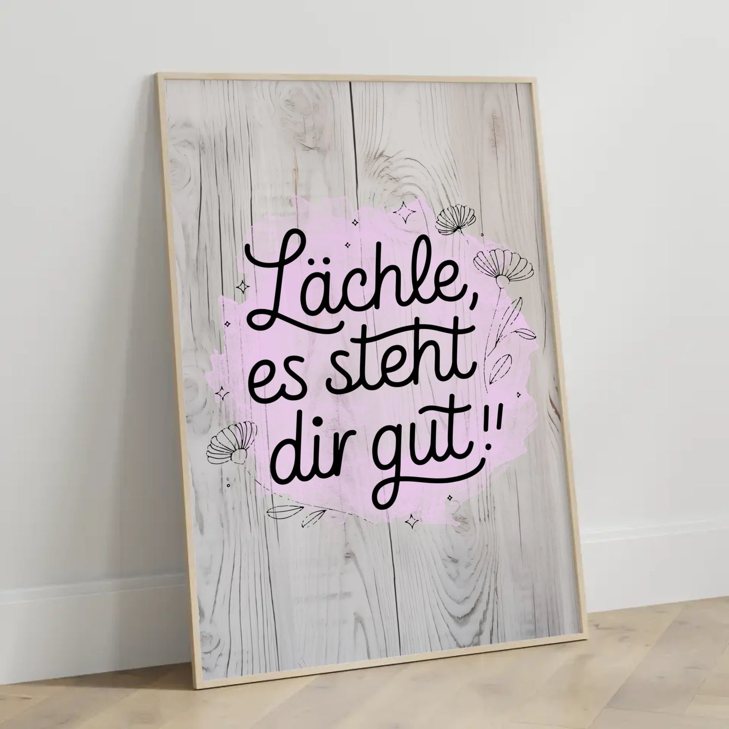 Spruchposter Lächle es steht dir gut personalisierte Geschenke