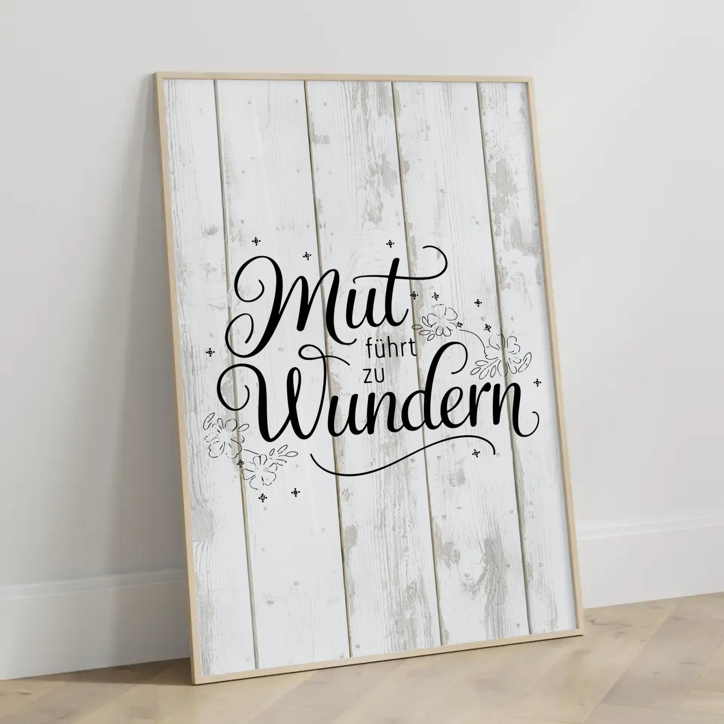 Poster Spruch Mut führt zu Wundern personalisierte Geschenke