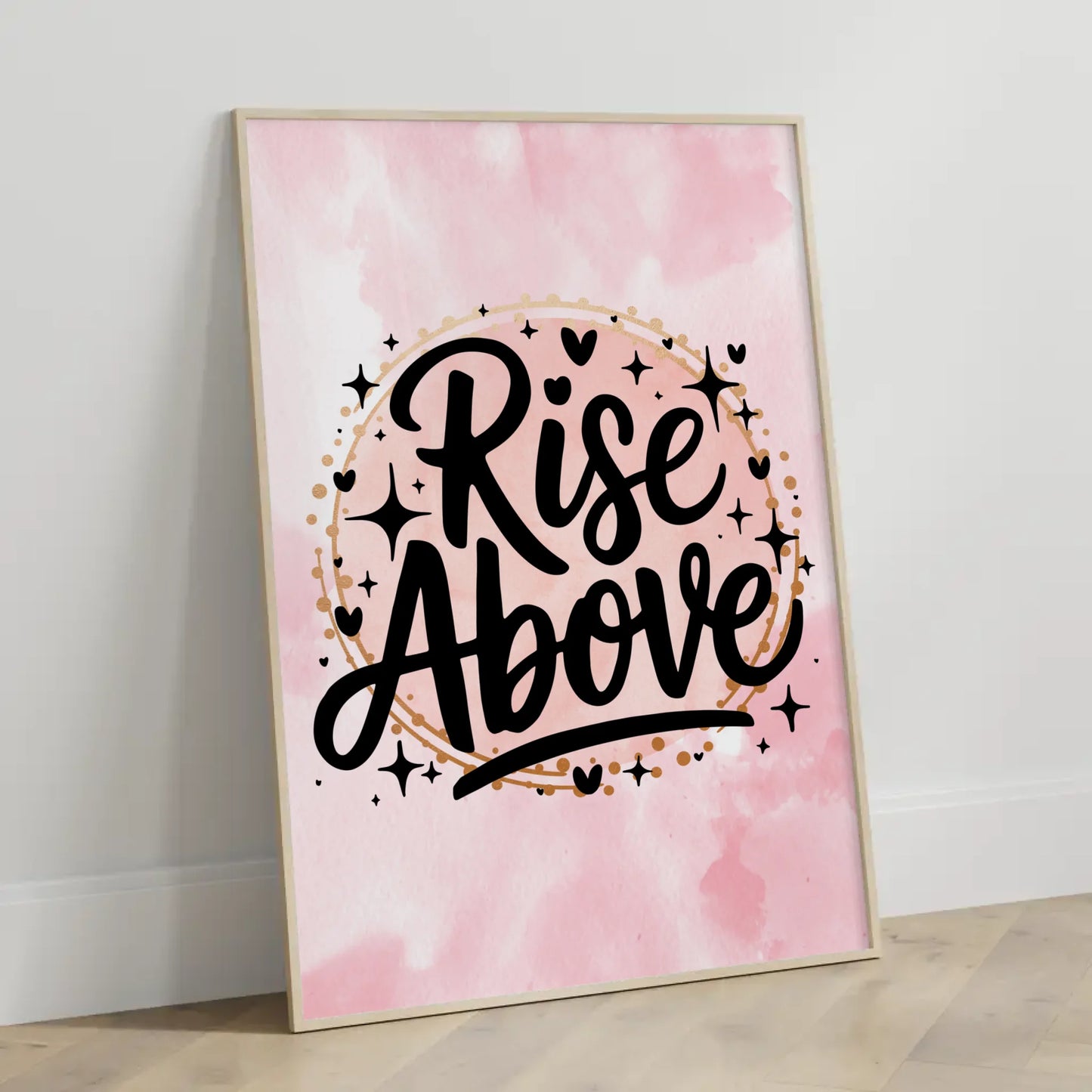 Poster mit Spruch Rise Above für personalisierte Geschenke