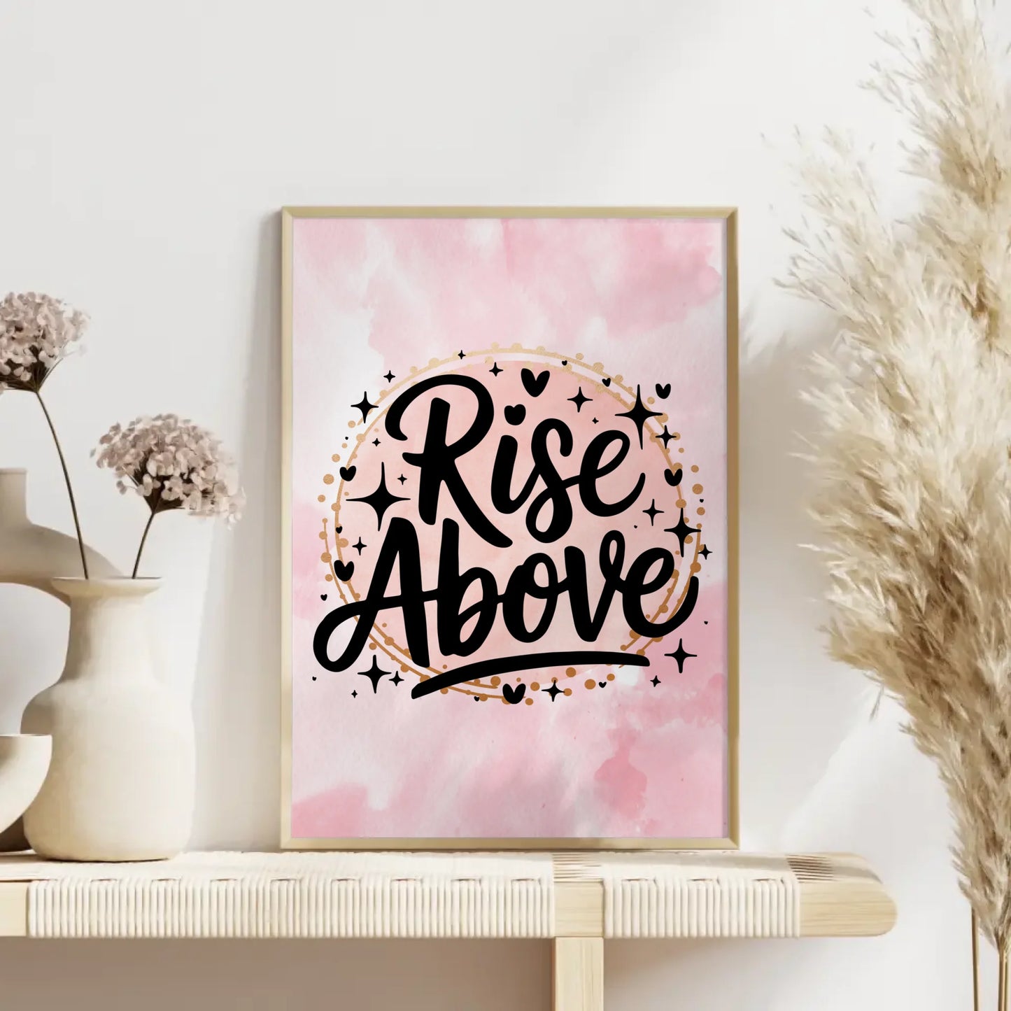 Poster mit Spruch Rise Above für personalisierte Geschenke