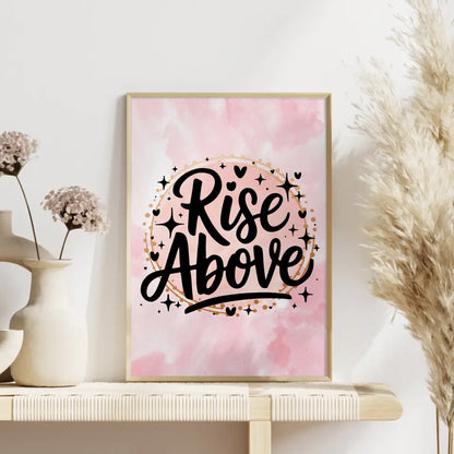 Poster mit Spruch Rise Above für personalisierte Geschenke
