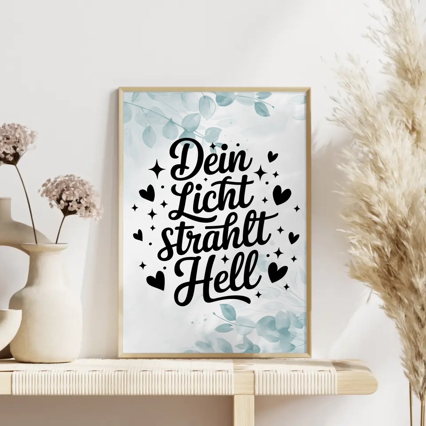 Poster Spruch Dein Licht strahlt hell personalisierte Geschenke