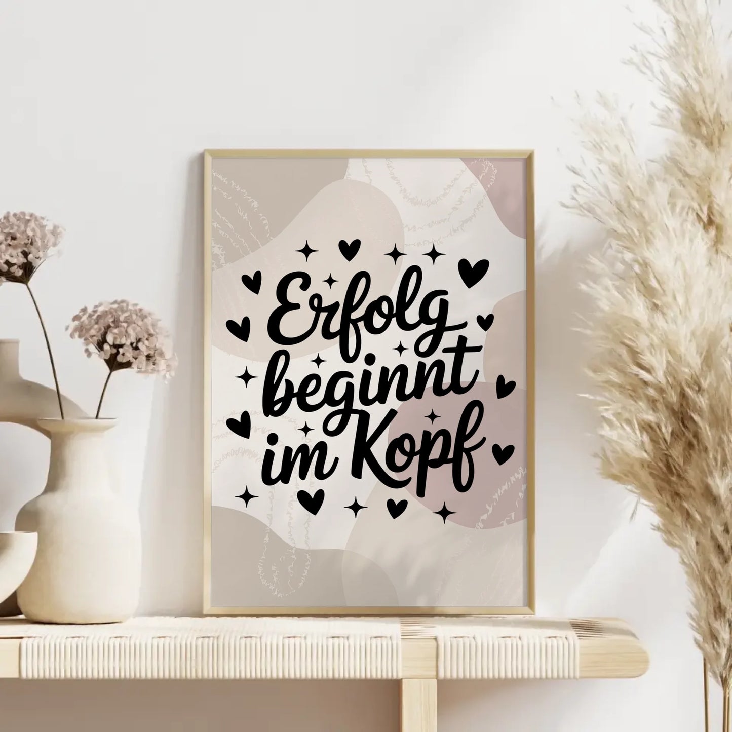 Spruchposter Erfolg beginnt im Kopf für jede Gelegenheit