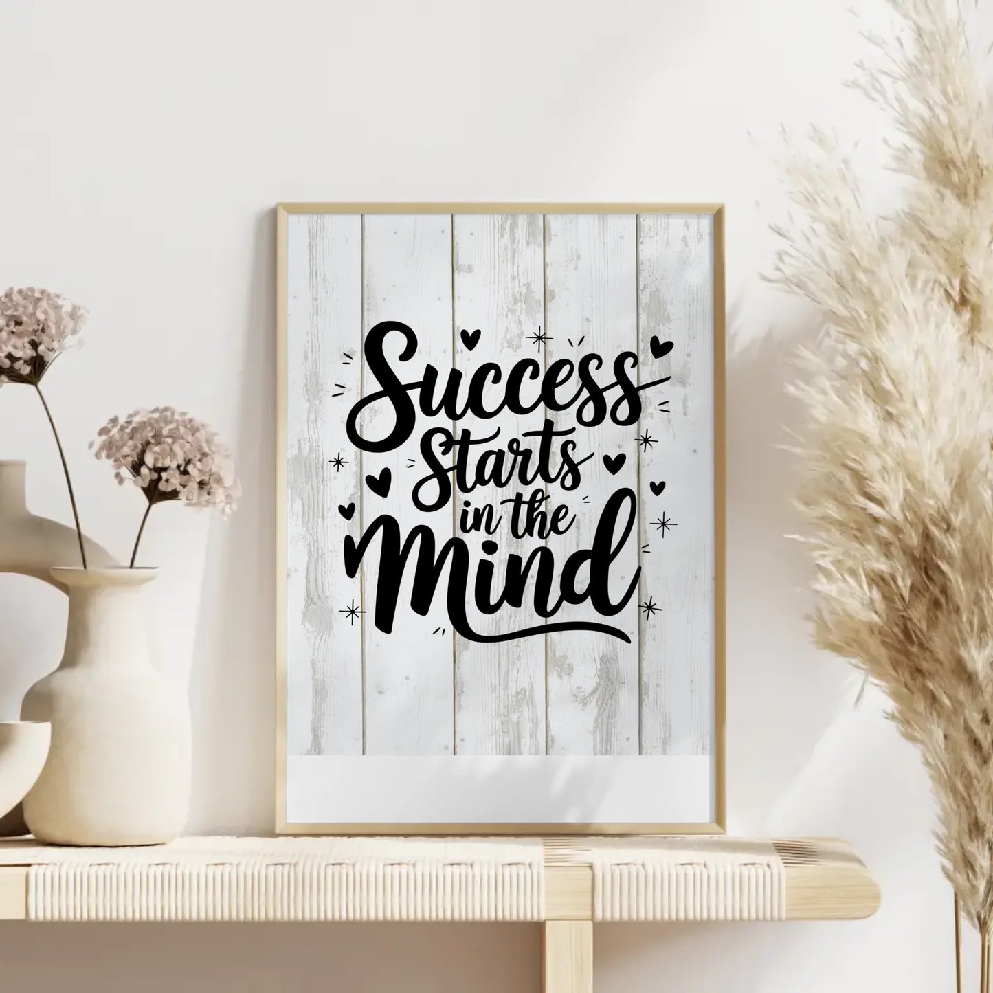 Poster mit Spruch Success starts in the mind personalisiert