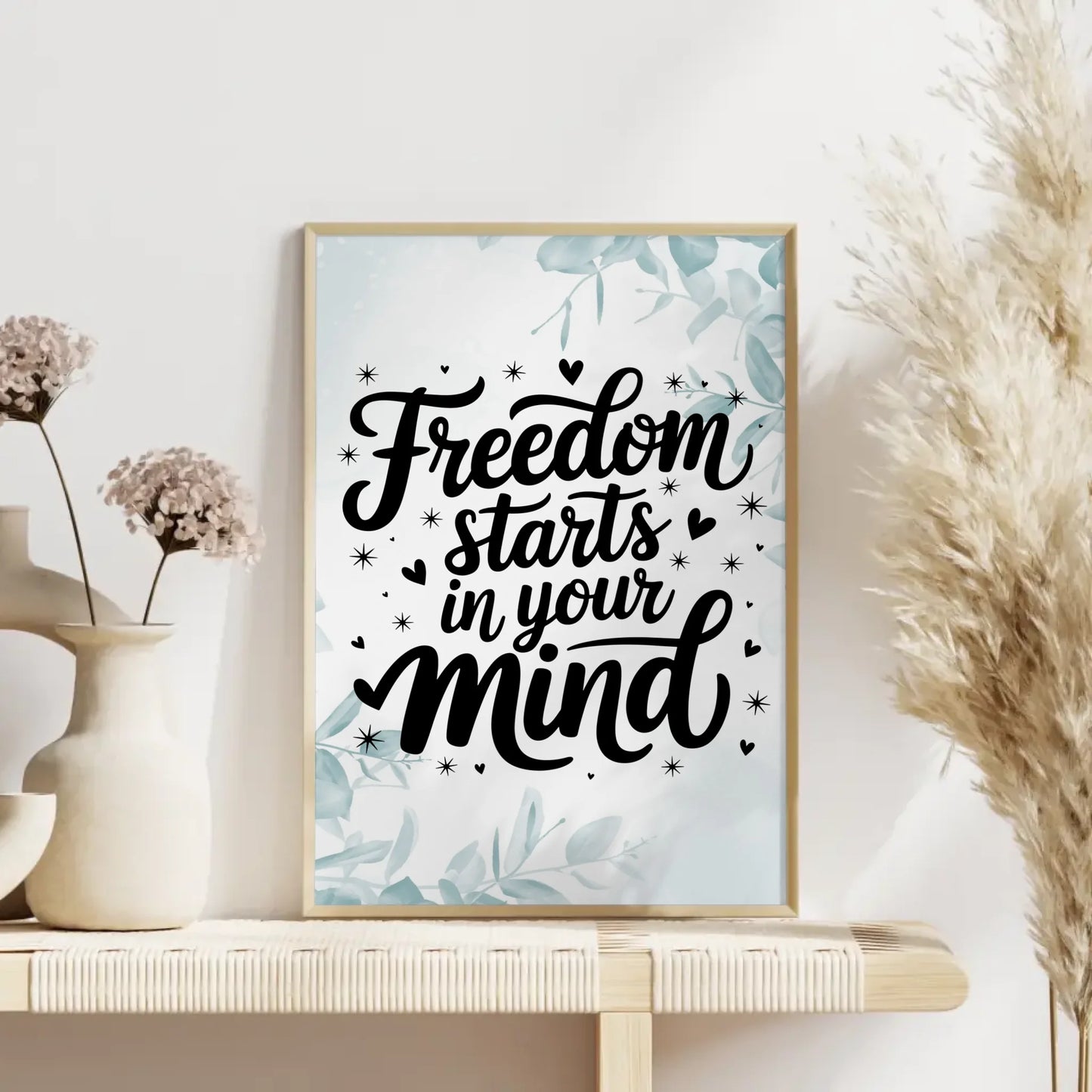 Poster Mit Spruch Freedom starts in your mind personalisiert