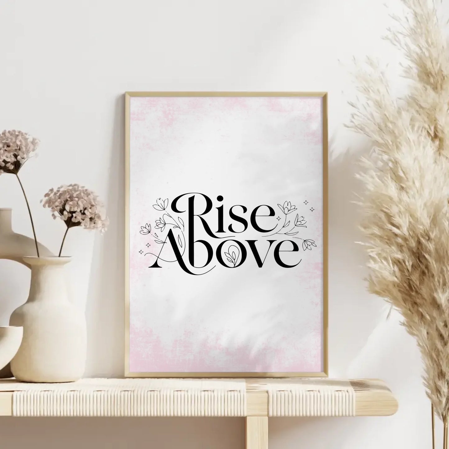Poster Spruch Rise above für persönliche Geschenke kreativ gestalten