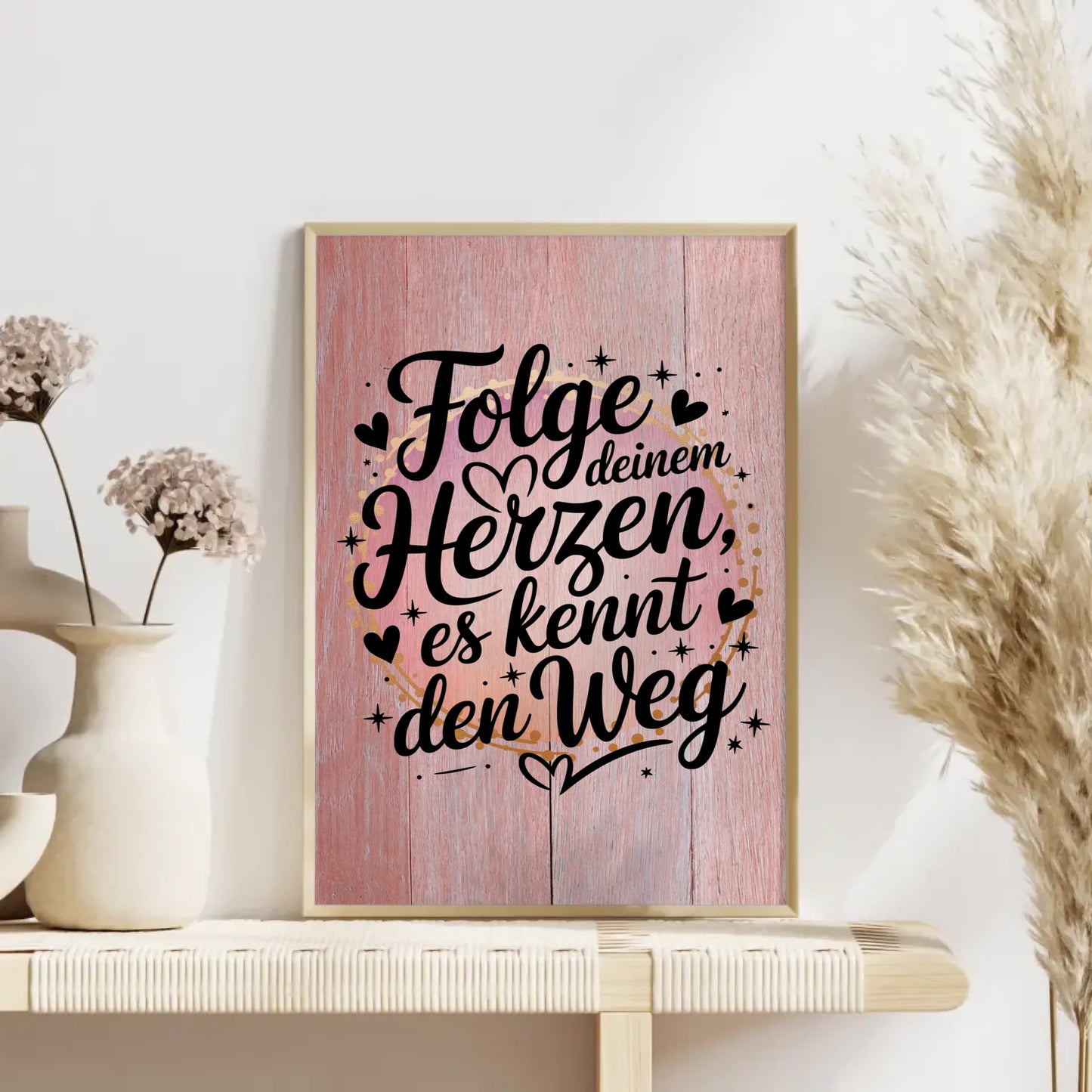 Poster Spruch Folge deinem Herzen es kennt den Weg personalisiert