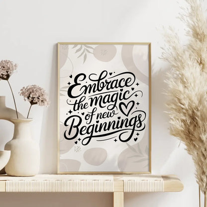Spruchposter Embrace the magic of new beginnings für Dich