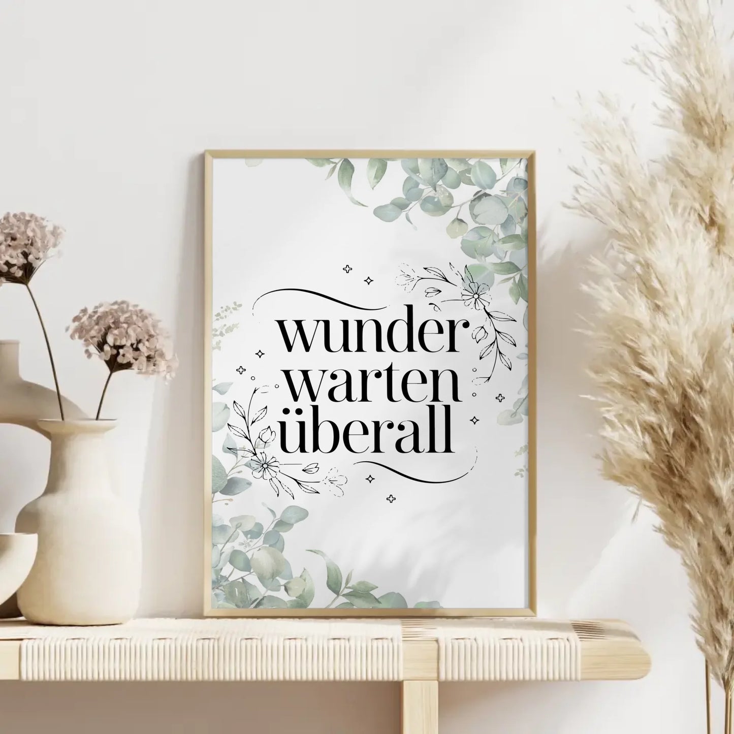 Spruchposter Wunder warten überall für personalisierte Geschenke