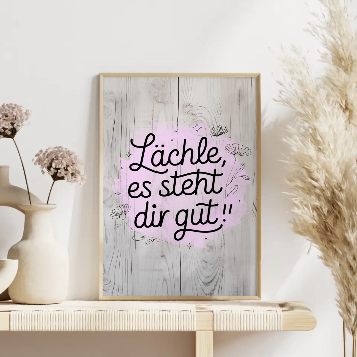 Spruchposter Lächle es steht dir gut personalisierte Geschenke
