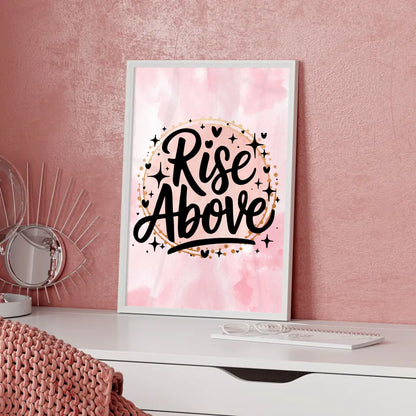 Poster mit Spruch Rise Above für personalisierte Geschenke