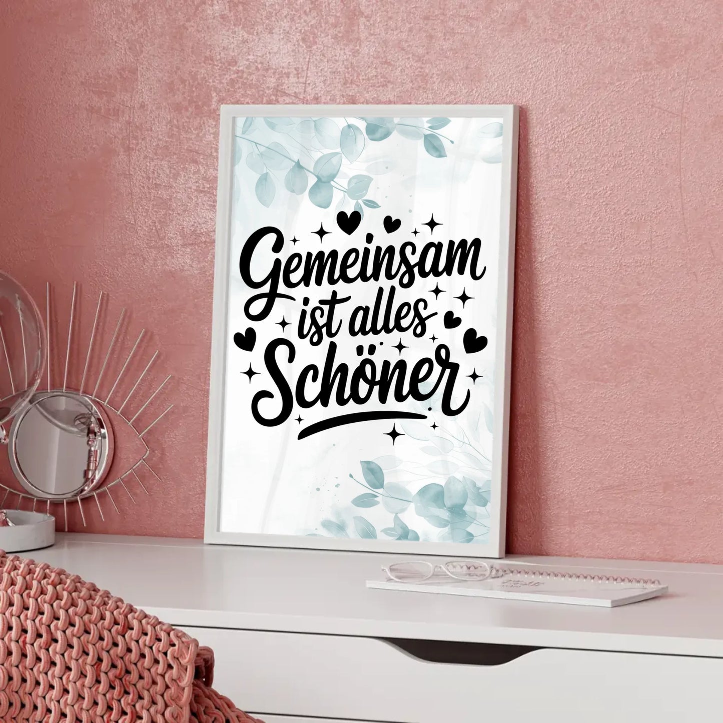 Poster Mit Spruch Gemeinsam ist alles schöner für Geschenke