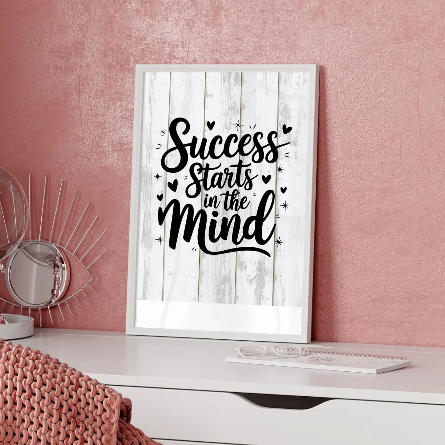 Poster mit Spruch Success starts in the mind personalisiert