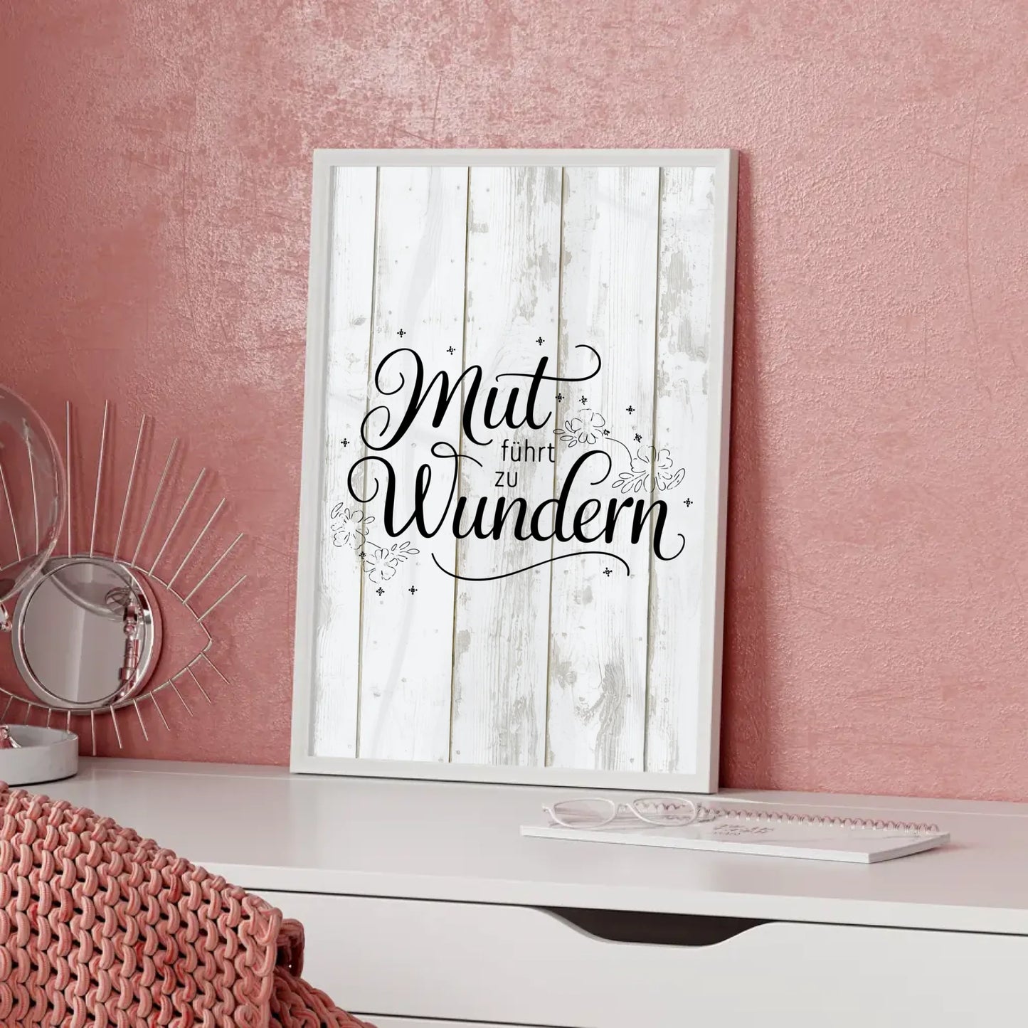 Poster Spruch Mut führt zu Wundern personalisierte Geschenke