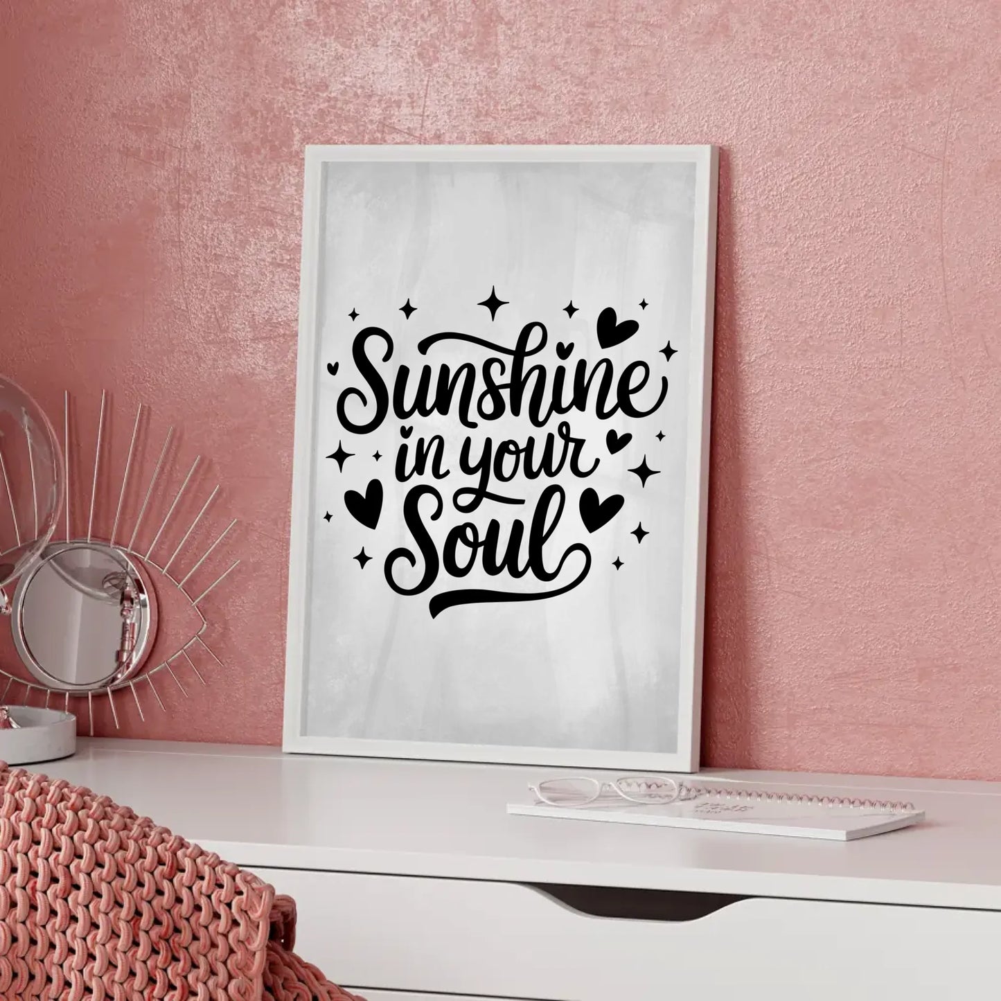 Spruchposter Sunshine in your soul für persönliche Geschenke