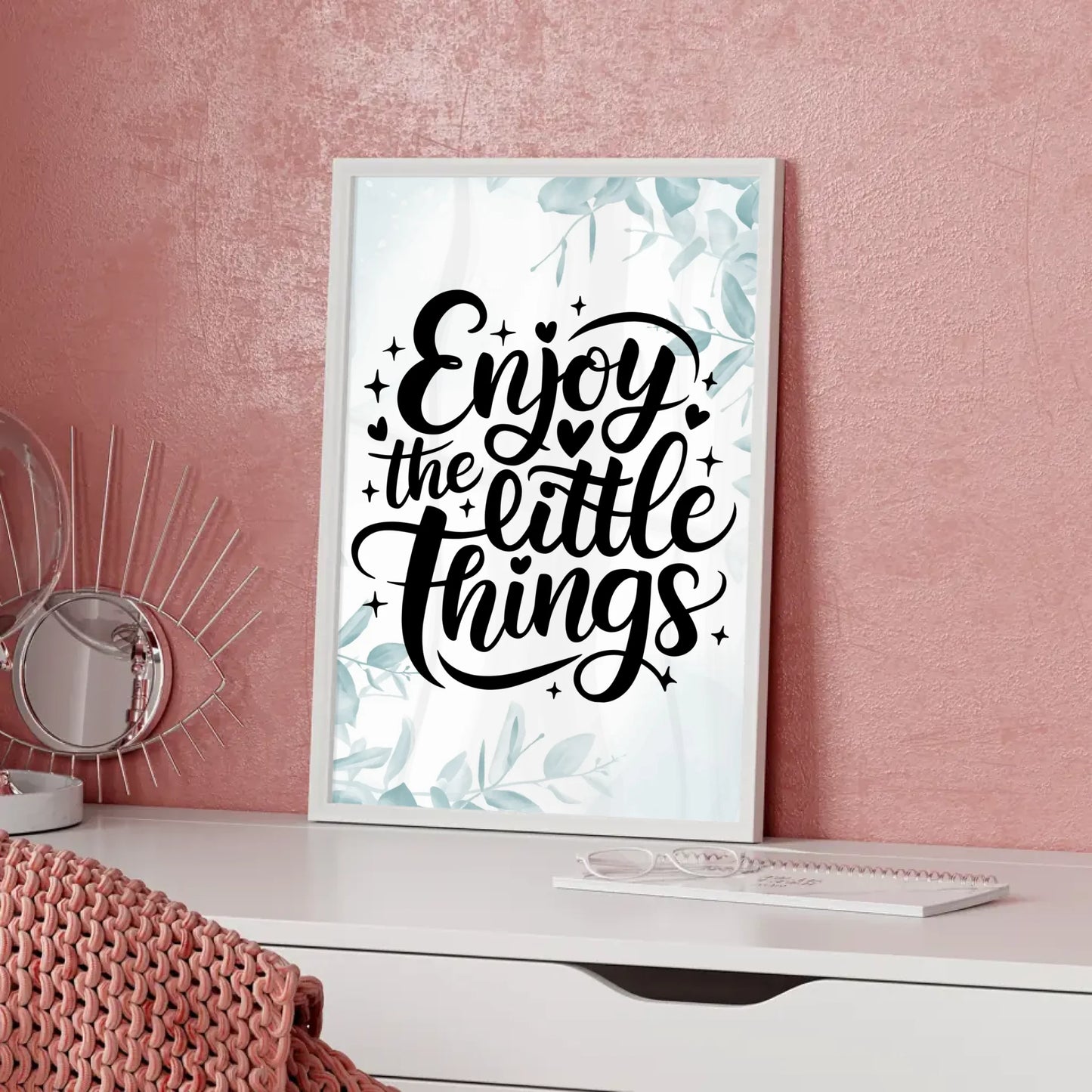 Poster Spruch Enjoy the little things personalisierte Deko