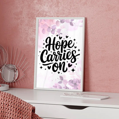 Spruchposter Hope carries on für personalisierte Geschenke