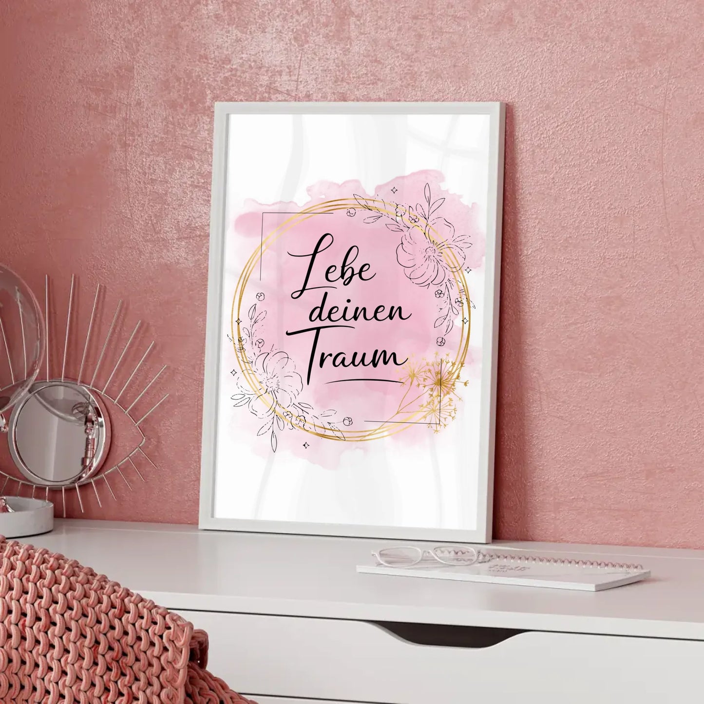 Spruchposter Lebe deinen Traum für persönliche Geschenke