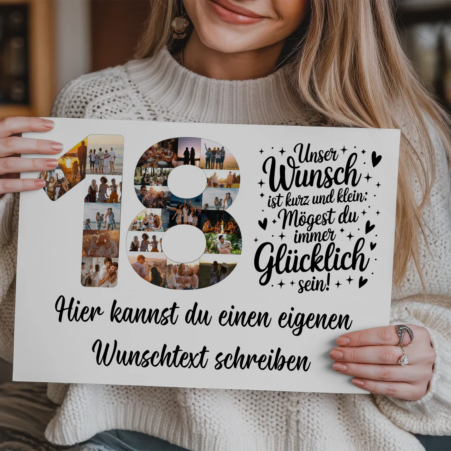 Magnet Wandbild mit Unterschriften zum 18 Geburtstag Wunsch