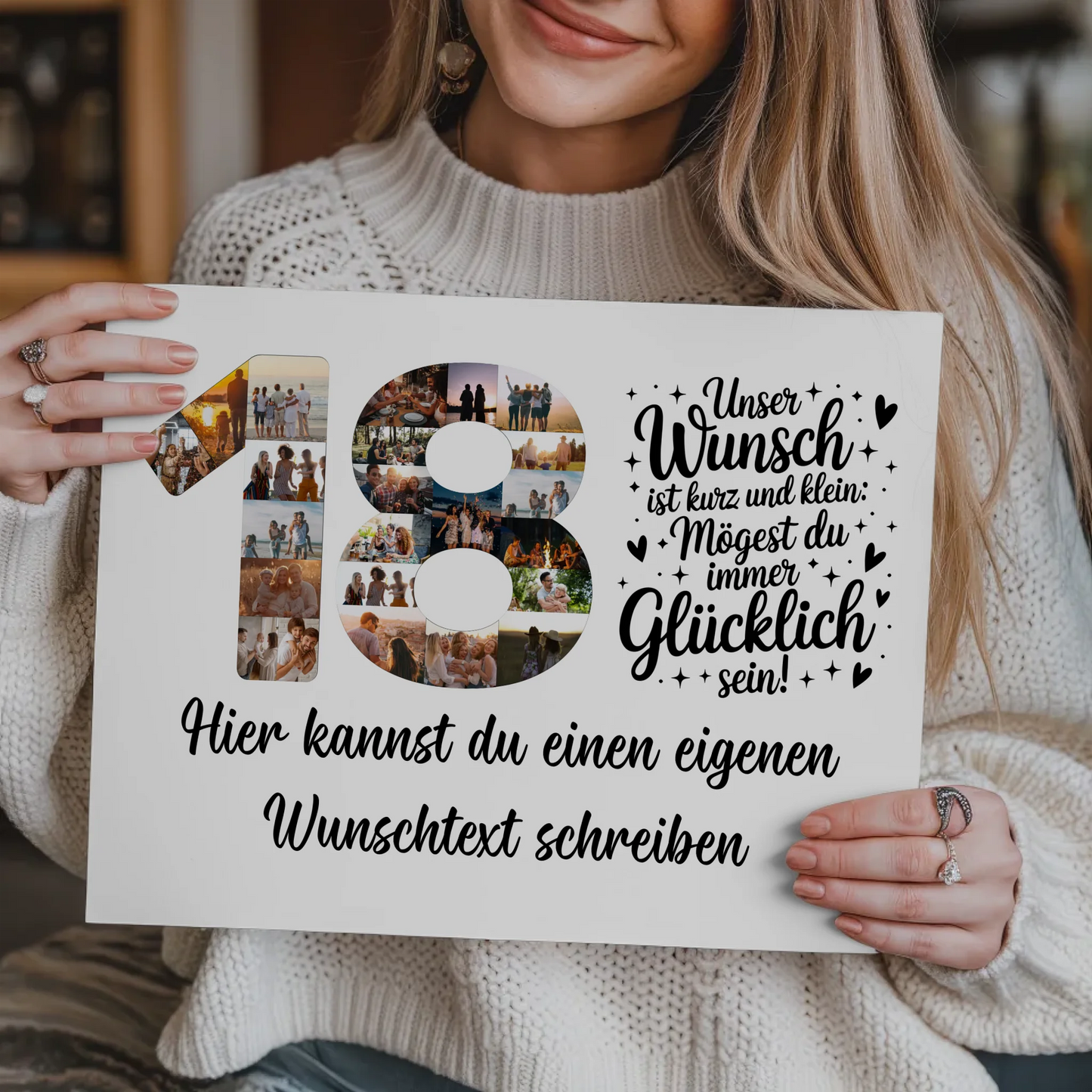 Magnet Wandbild mit Unterschriften zum 18 Geburtstag Wunsch