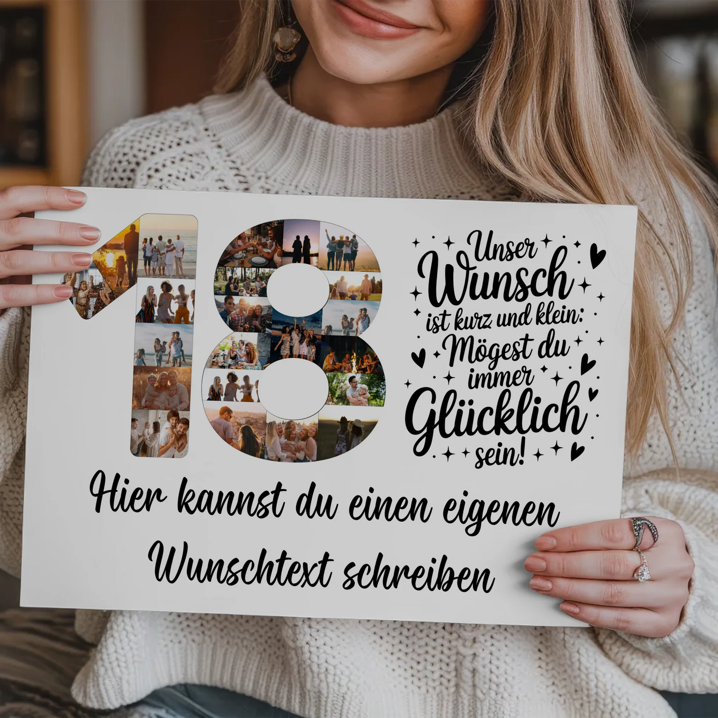 Magnet Wandbild mit Unterschriften zum 18 Geburtstag Wunsch