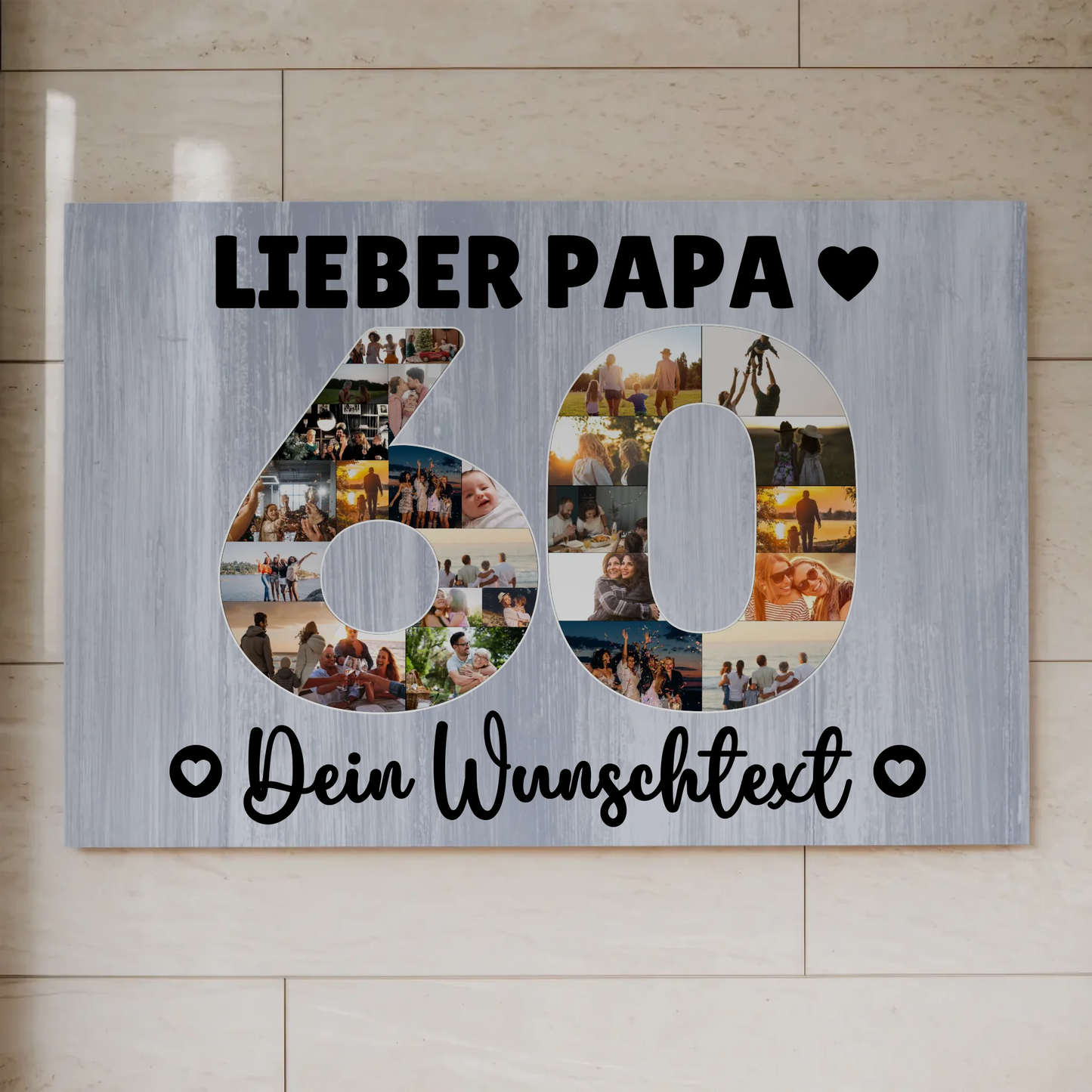 Magnet Wandbild mit Unterschriften 60 Geburtstag Papa