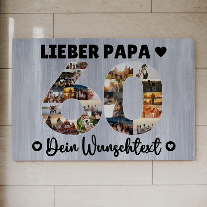 Magnet Wandbild mit Unterschriften 60 Geburtstag Papa