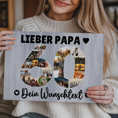 Magnet Wandbild mit Unterschriften 60 Geburtstag Papa