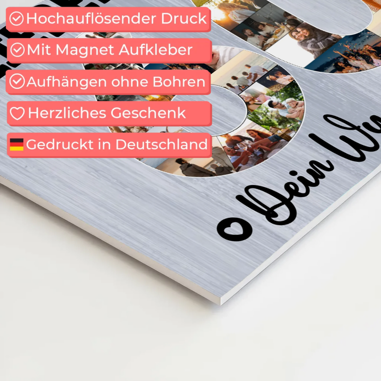 Magnet Wandbild mit Unterschriften 60 Geburtstag Papa