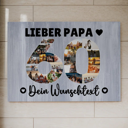 Magnet Wandbild mit Unterschriften 60 Geburtstag Papa