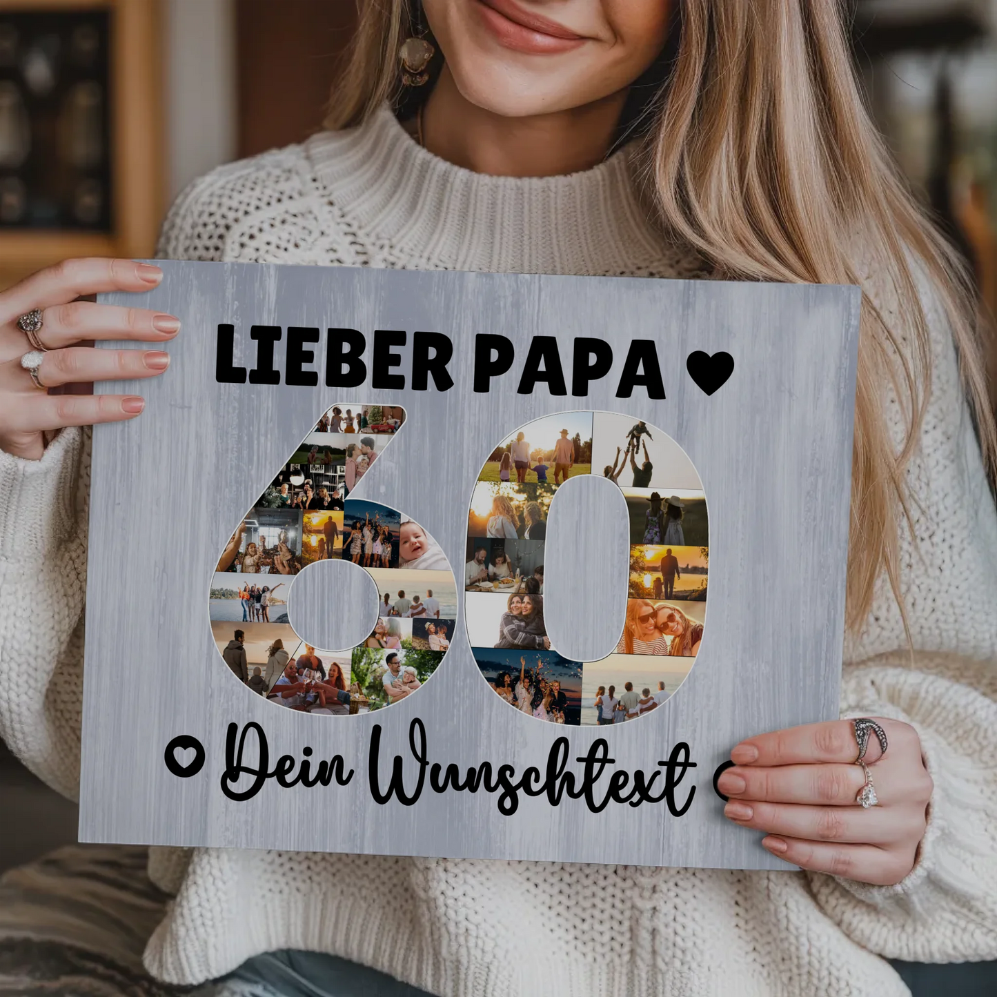Magnet Wandbild mit Unterschriften 60 Geburtstag Papa