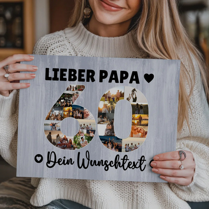 Magnet Wandbild mit Unterschriften 60 Geburtstag Papa