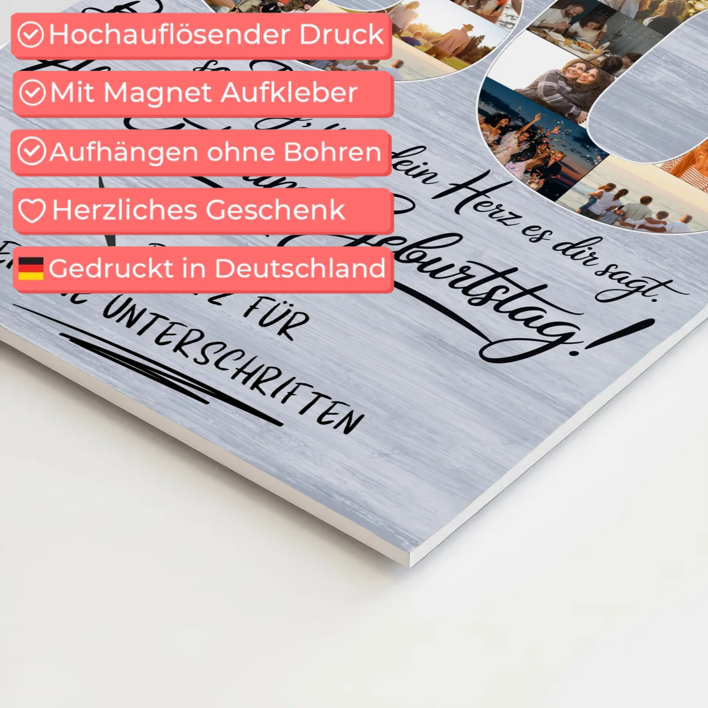 Magnet Wandbild mit Unterschriften Bruder 30 Geburtstag Fotos