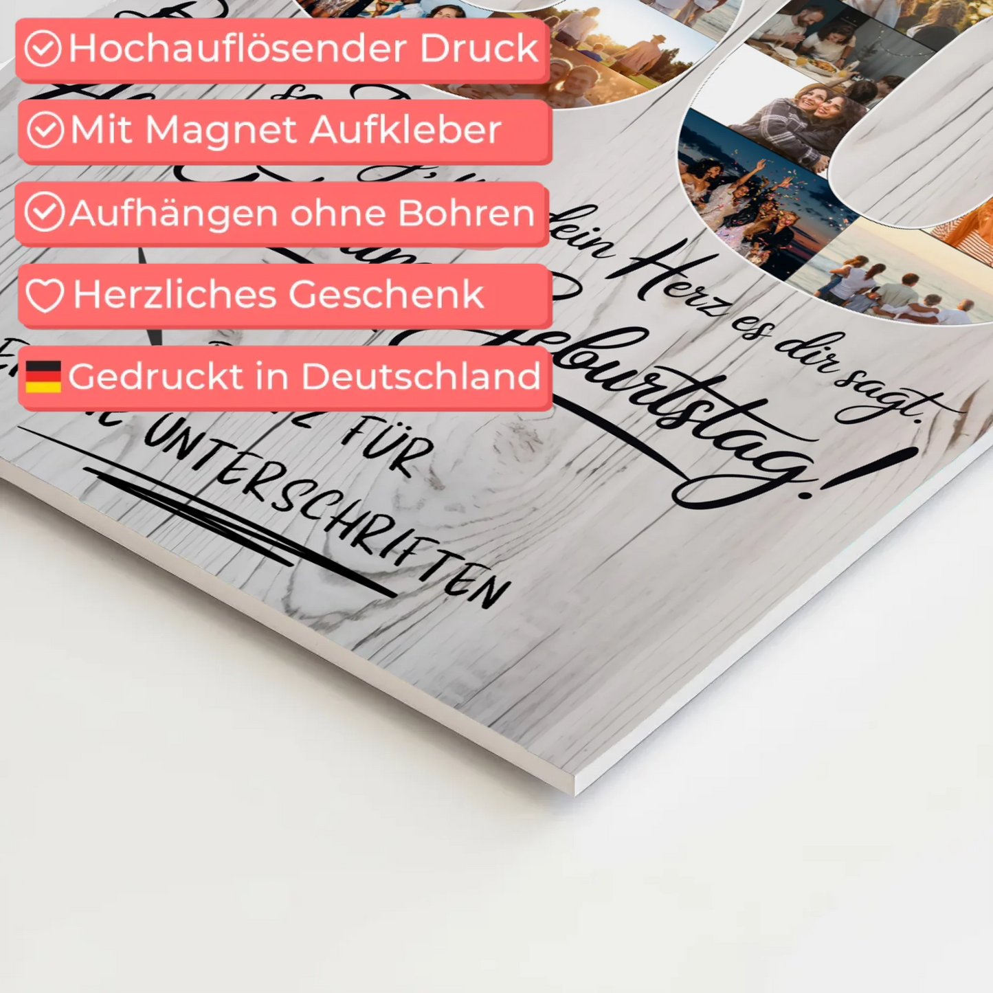 Fotoboard Magnet Poster mit Unterschriften Bruder 50 Geburtstag