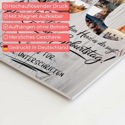 Fotoboard Magnet Poster mit Unterschriften Bruder 50 Geburtstag