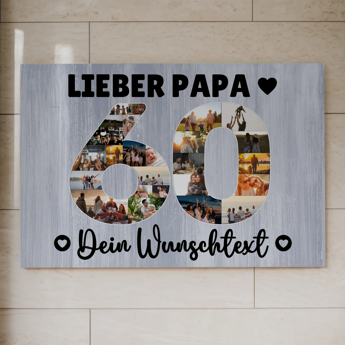 Magnet Wandbild mit Unterschriften 60 Geburtstag Papa