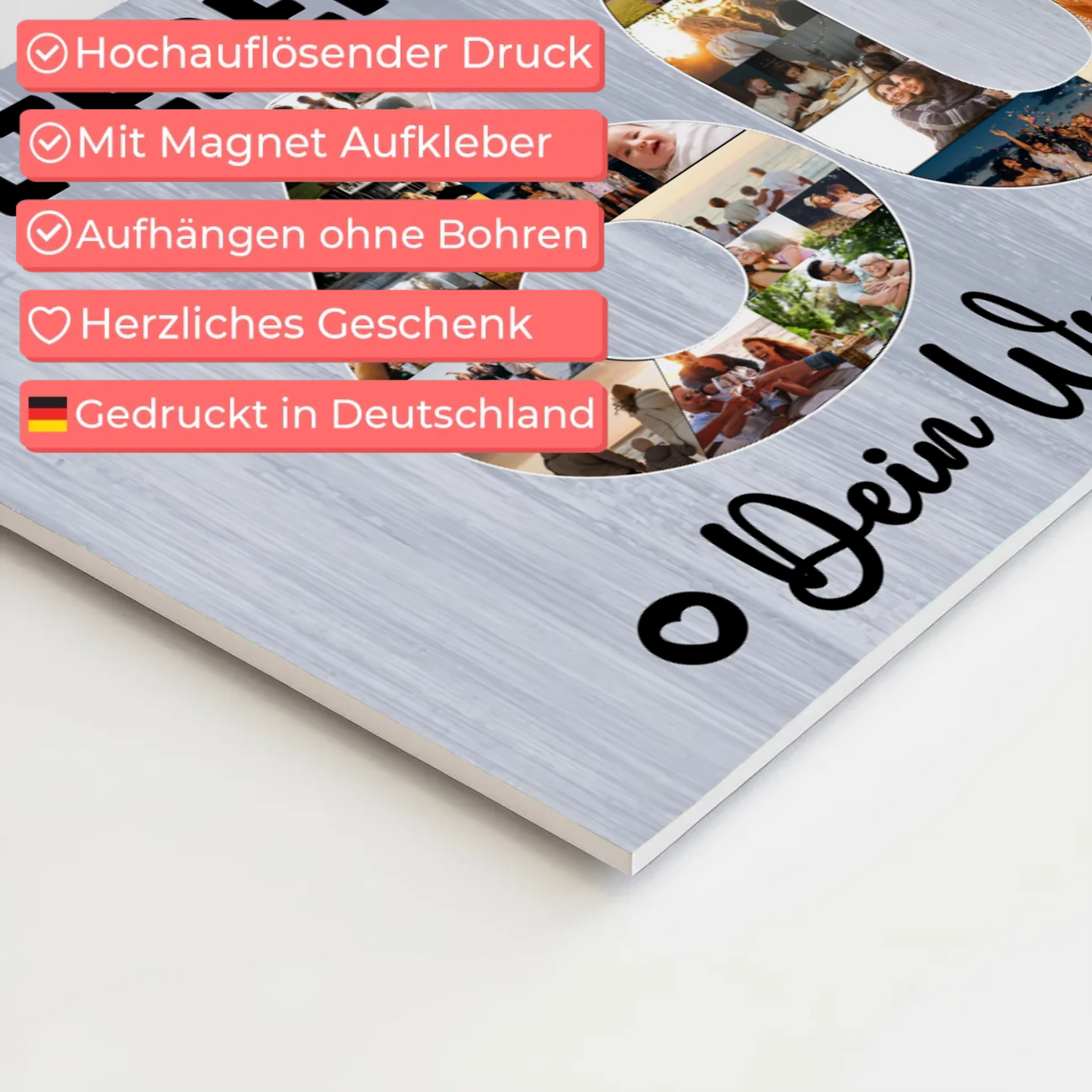 Magnet Wandbild mit Unterschriften 60 Geburtstag Papa