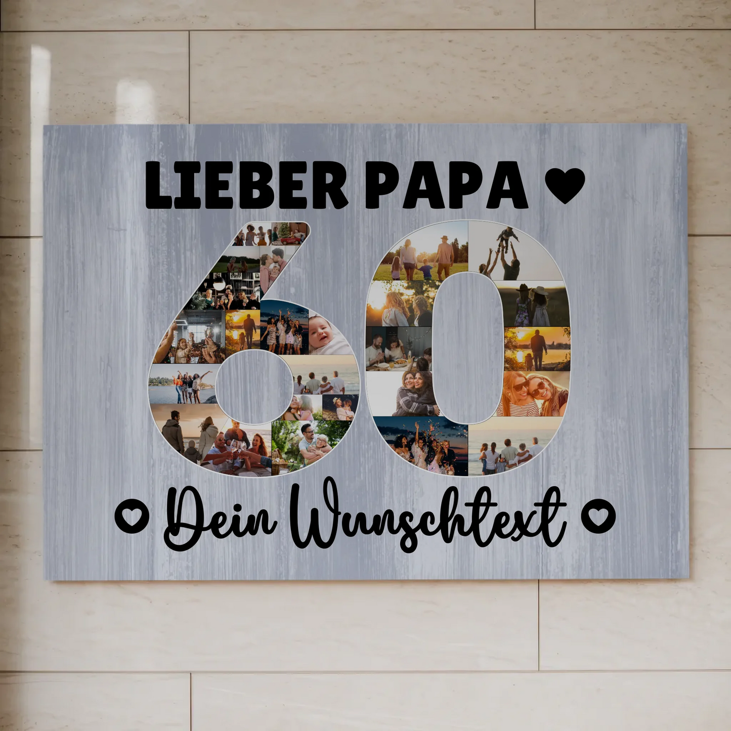 Magnet Wandbild mit Unterschriften 60 Geburtstag Papa
