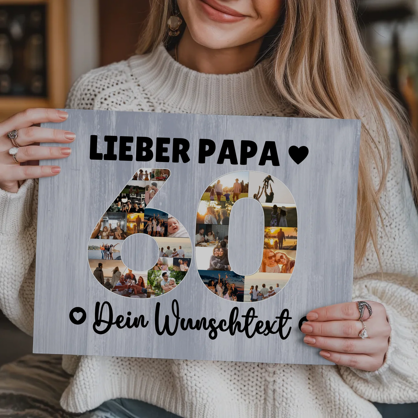 Magnet Wandbild mit Unterschriften 60 Geburtstag Papa