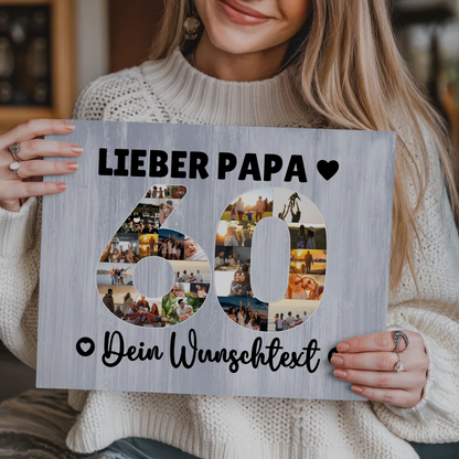 Magnet Wandbild mit Unterschriften 60 Geburtstag Papa