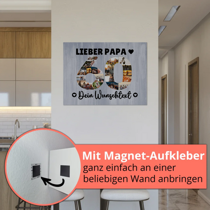 Magnet Wandbild mit Unterschriften 60 Geburtstag Papa