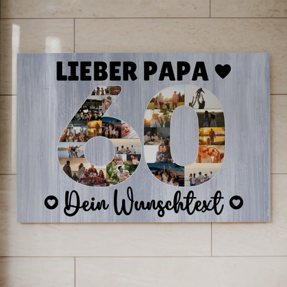 Magnet Wandbild mit Unterschriften 60 Geburtstag Papa