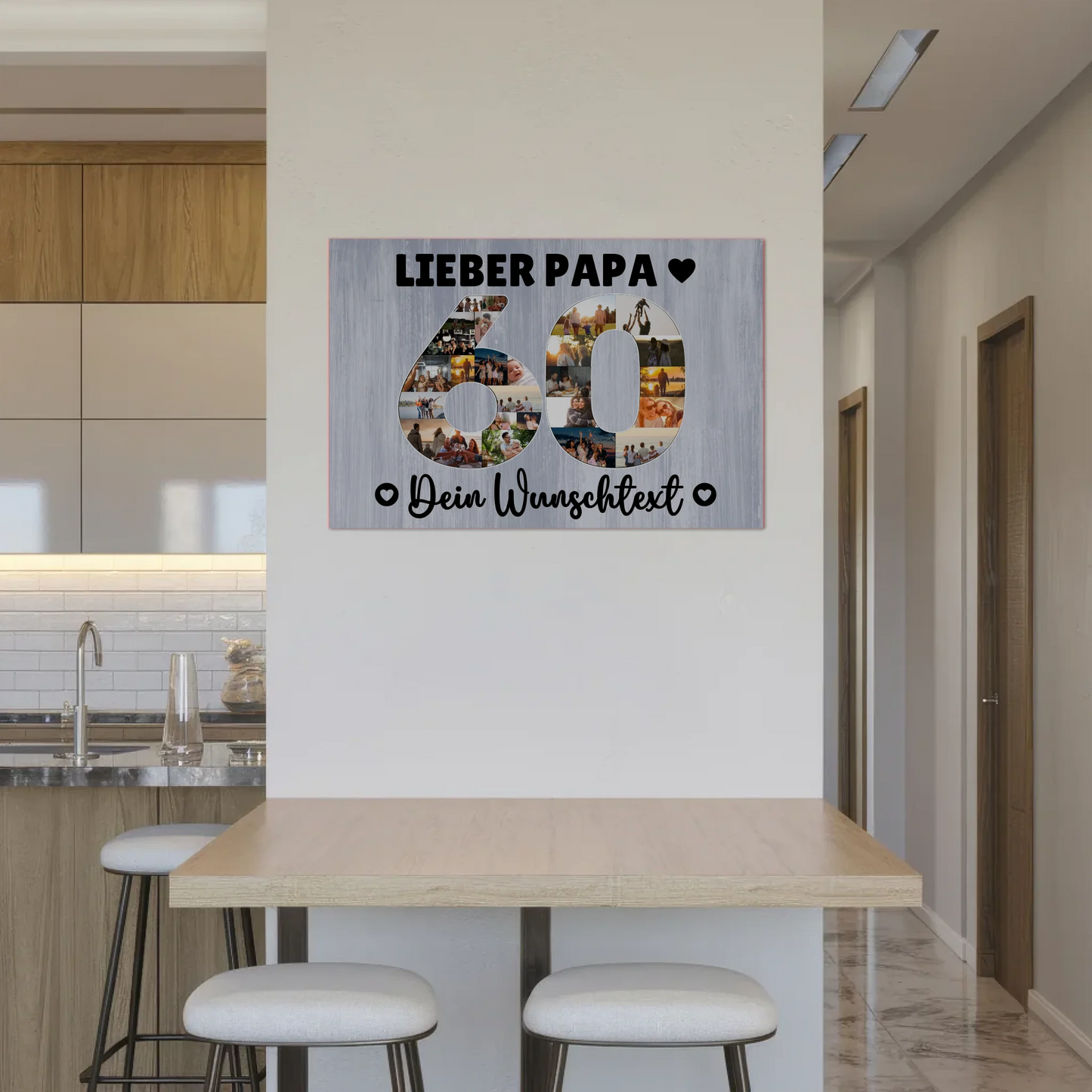Magnet Wandbild mit Unterschriften 60 Geburtstag Papa