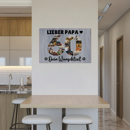 Magnet Wandbild mit Unterschriften 60 Geburtstag Papa