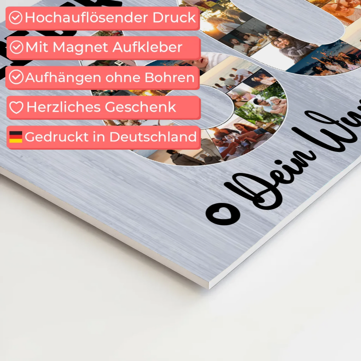 Magnet Wandbild mit Unterschriften 60 Geburtstag Papa