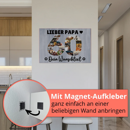 Magnet Wandbild mit Unterschriften 60 Geburtstag Papa