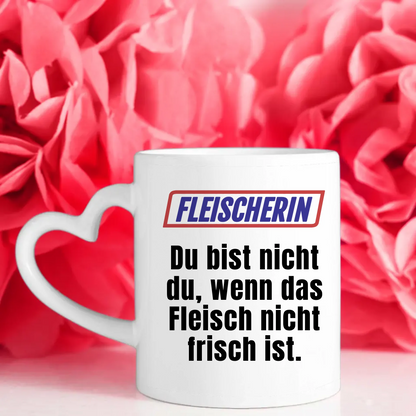 Lustige Tasse Du bist nicht Du wenn Fleischerin personalisierte Kaffeetasse