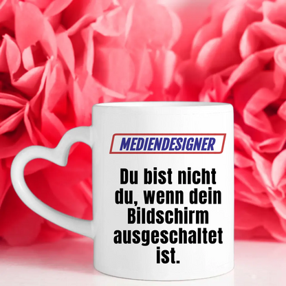 Lustige Tasse Du bist nicht Du wenn Mediendesigner personalisiert