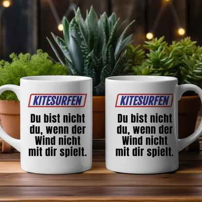Personalisierte Tasse Lustig Du bist nicht Du beim Kitesurfen