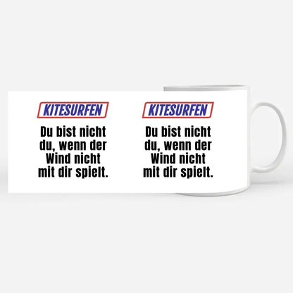 Personalisierte Tasse Lustig Du bist nicht Du beim Kitesurfen